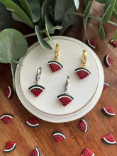 Load image into Gallery viewer, Watermelon Huggie Hoops