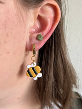 Load image into Gallery viewer, Bumble Bee Huggie Hoops