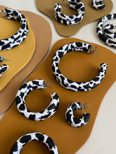 Load image into Gallery viewer, Cow Print Hoops