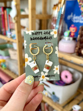 Load image into Gallery viewer, SECONDS SALE: Pumpkin Spice Latte Huggie Hoops