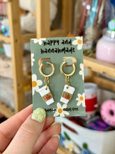 Load image into Gallery viewer, SECONDS SALE: Pumpkin Spice Latte Huggie Hoops