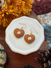 Load image into Gallery viewer, Pumpkin Pie Heart Dangles