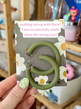 Load image into Gallery viewer, SECONDS SALE: Olive Green Hoops