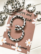 Load image into Gallery viewer, Cow Print Hoops