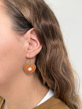Load image into Gallery viewer, Pumpkin Pie Heart Dangles
