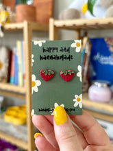 Load image into Gallery viewer, Strawberry Heart Studs
