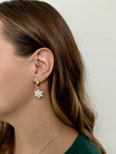 Load image into Gallery viewer, Snowflake Huggie Hoops
