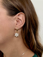 Load image into Gallery viewer, Snowflake Huggie Hoops
