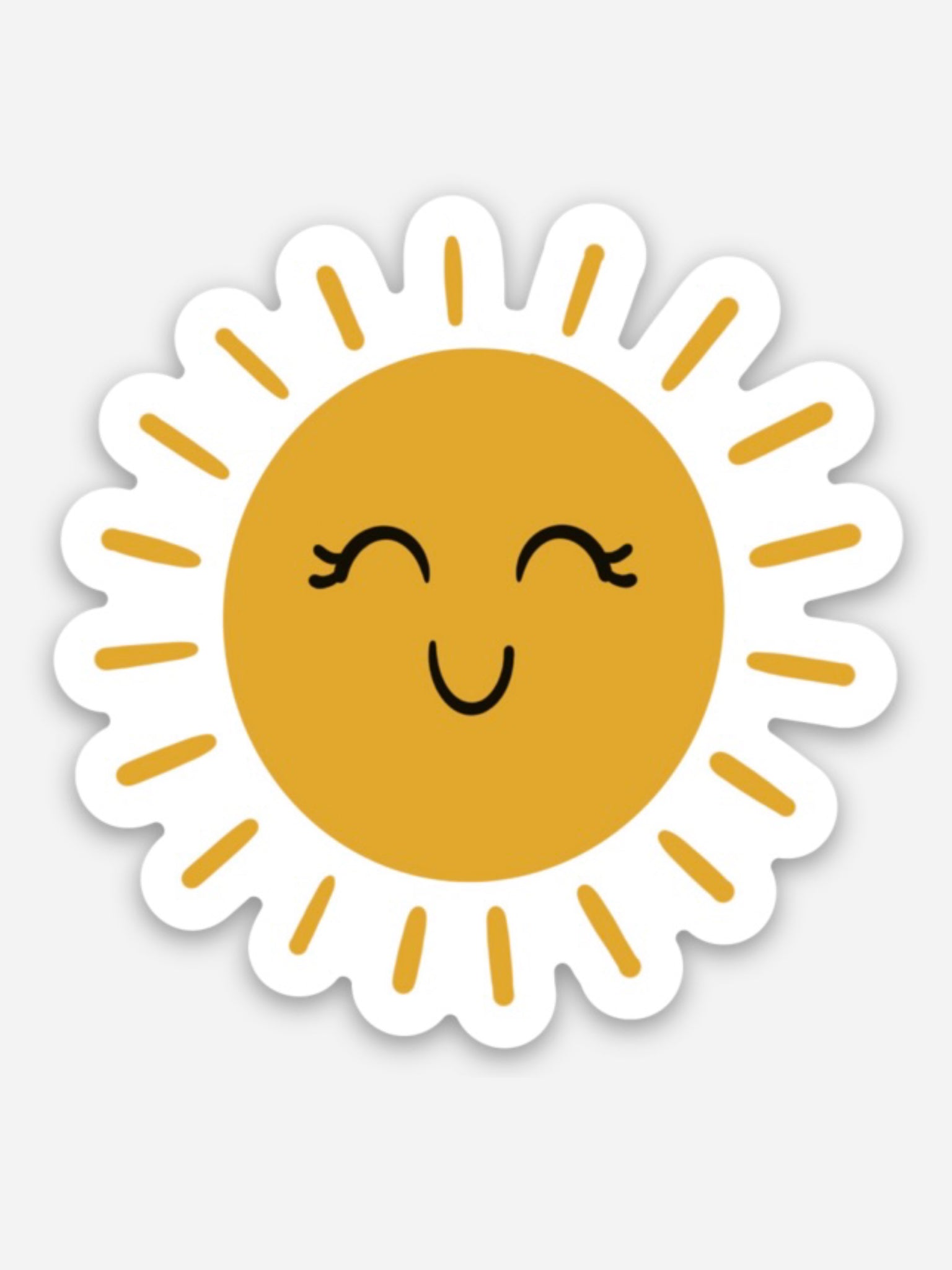 Smiley Sun Sticker / Sun Hand Drawn Premium Vinyl Sticker – Happy and ...