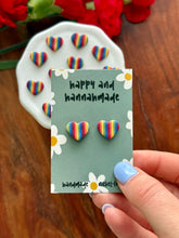 Load image into Gallery viewer, Rainbow Heart Studs
