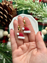 Load image into Gallery viewer, Santa Hat Huggie Hoops
