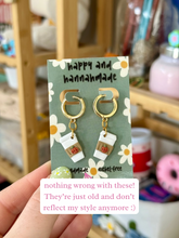 Load image into Gallery viewer, SECONDS SALE: Pumpkin Spice Latte Huggie Hoops
