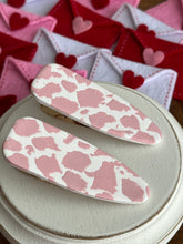 Load image into Gallery viewer, Strawberry Cow Print Hair Clip
